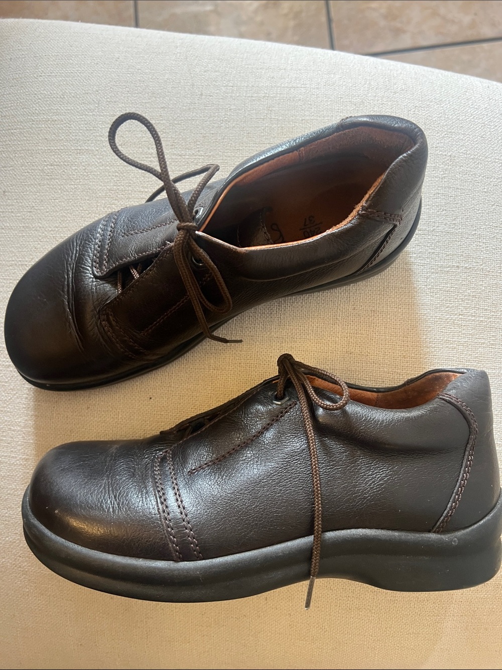 Birkenstock Dark Brown Leather Lace-Up Oxfords
